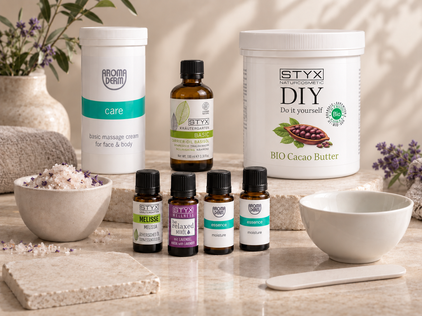 Produkty Aroma Derm do tworzenia własnych rytuałów SPA