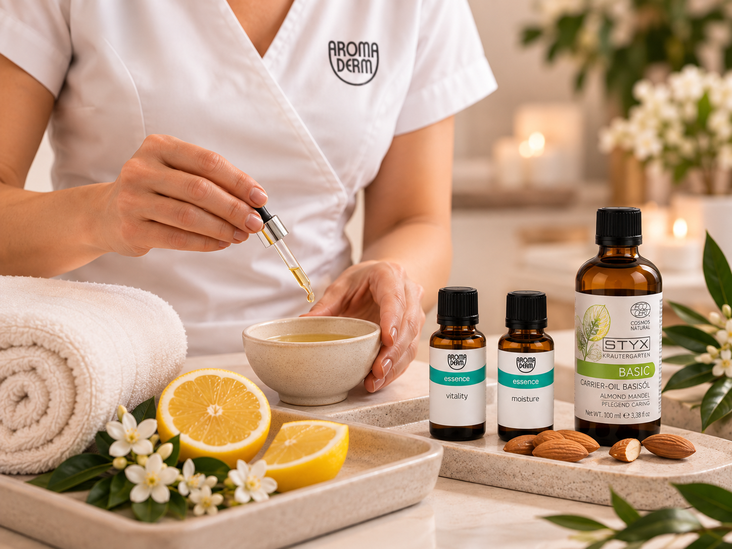 Przygotowanie aromatycznego rytuału STYX Aroma Derm